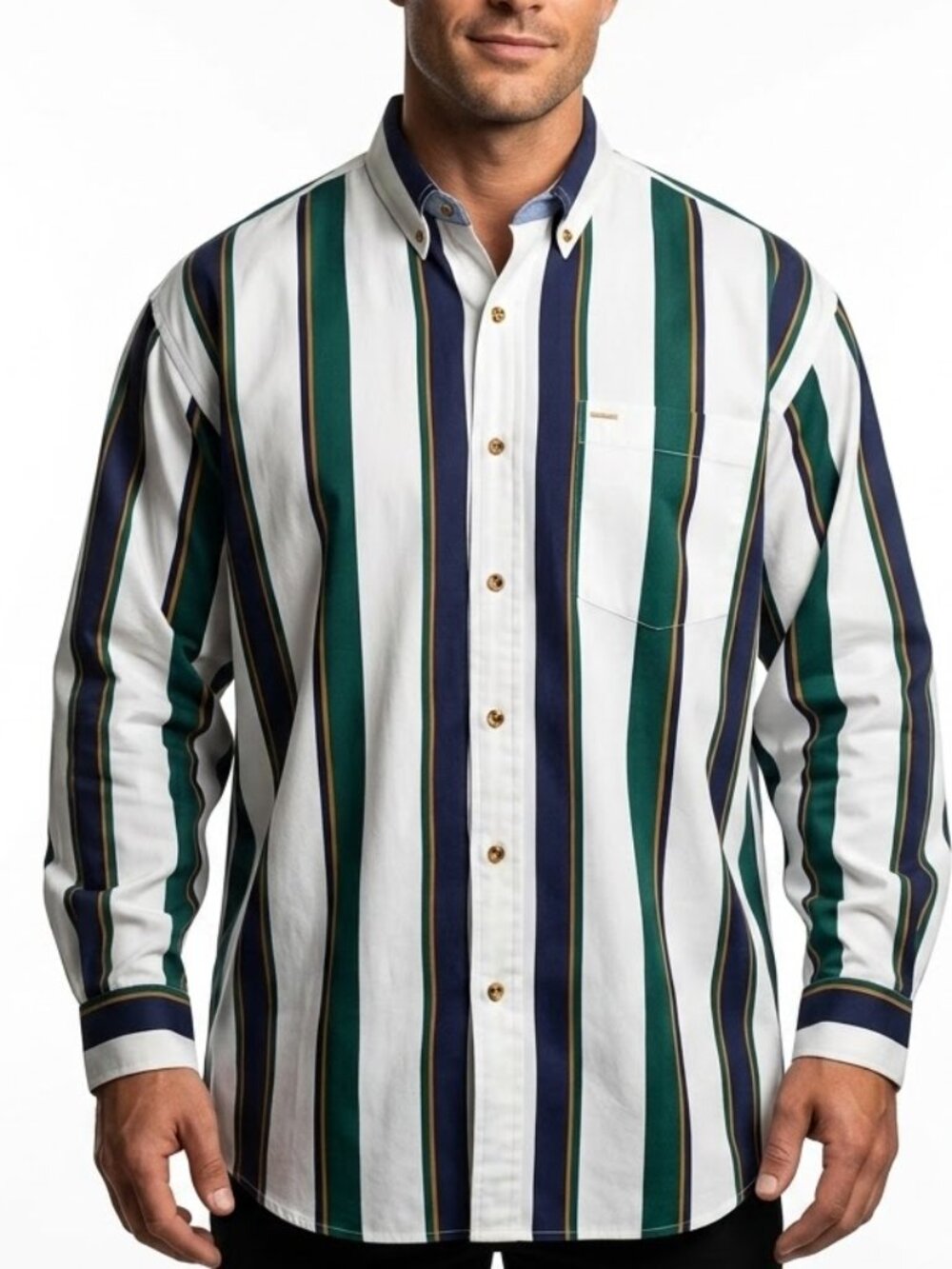 Vintage J Riggings Hunting Horn 90s Striped Shirt XXL Oversized Grandad Indie